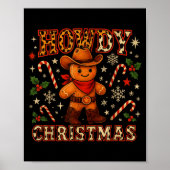 Howdy Christmas Cowboy Gingerbread Design  Poster (Vorne)