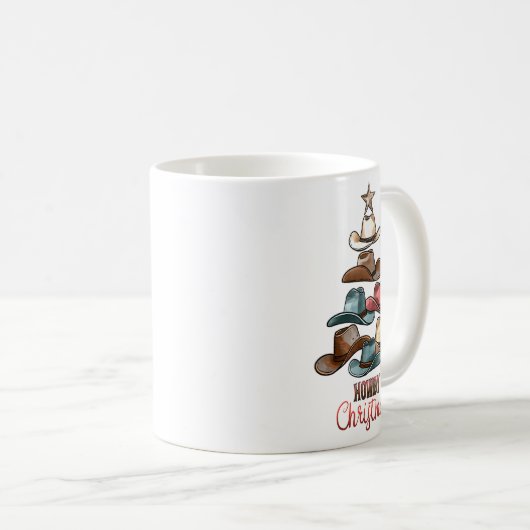 Howdy Christmas Cowboy Hat Western Country Xmas Ha Kaffeetasse (VorderseiteRechts)