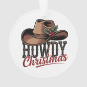 Howdy Christmas Cowboy Hat – Western Holiday Decor Ornament (Rückseite)