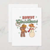 Howdy Christmas Cowboy Snowman Western Funny Begleitkarte (Vorne/Hinten)
