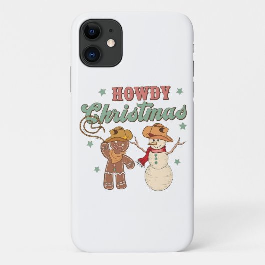 Howdy Christmas Cowboy Snowman Western Funny Case-Mate iPhone Hülle (Rückseite)