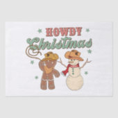 Howdy Christmas Cowboy Snowman Western Funny Seidenpapier (Vorderseite)