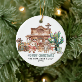 Howdy Christmas | Fun Western Desert Foto Keramik Ornament