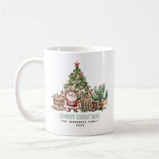 Howdy Christmas | Fun Western Monogram Holiday Kaffeetasse (Links)
