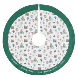 Howdy Christmas | Fun Western Personalisiert Polyester Weihnachtsbaumdecke