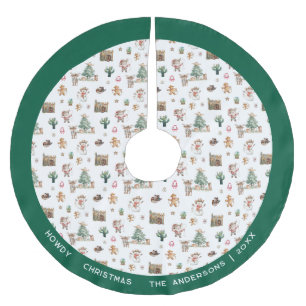 Howdy Christmas   Fun Western Personalisiert Polyester Weihnachtsbaumdecke