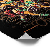 Howdy Christmas Gingerbread Man Cowboy Ride Horse Poster (Ecke)