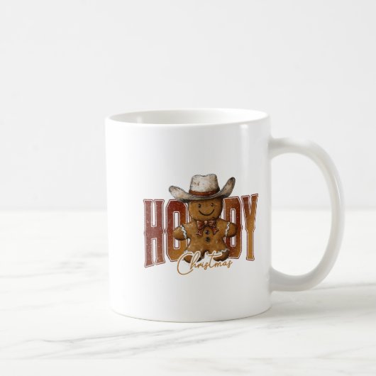 Howdy Christmas Gingerbread Man Cowboy Rodeo Weste Kaffeetasse (Rechts)