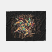 Howdy Christmas Gingerbrot Cowboy Ride Horse West Fleecedecke (Vorderseite (Horizontal))