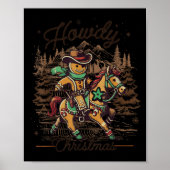 Howdy Christmas Gingerbrot Western Cowboy Xmas Ho Poster (Vorne)