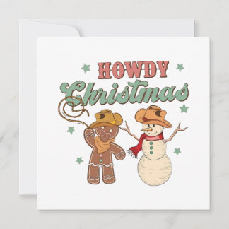Howdy Christmas Groovy Cowboy Snowman Wester Funny