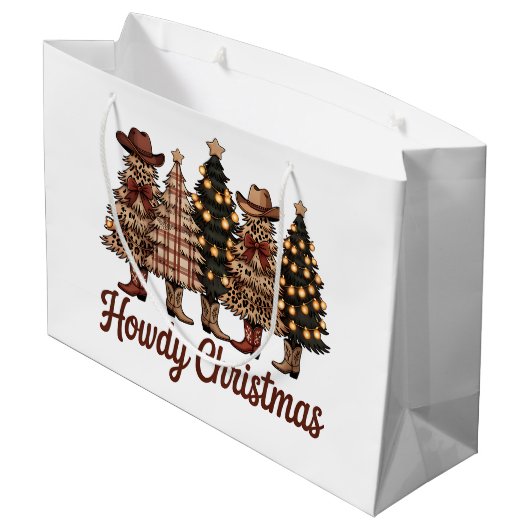 Howdy Christmas Große Geschenktüte (Rückseite Schrägansicht)