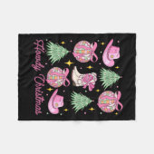 Howdy Christmas Pink Coquette Bow Xmas Tree Wester Fleecedecke (Vorderseite (Horizontal))