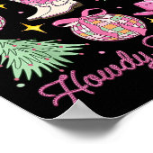 Howdy Christmas Pink Coquette Bow Xmas Tree Wester Poster (Ecke)
