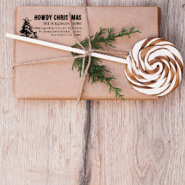 Howdy Christmas | Rückgabeadresse für Fun-Western Gummistempel