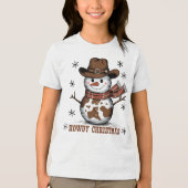 Howdy Christmas Snowman  Tri-Blend Shirt (Vorderseite)