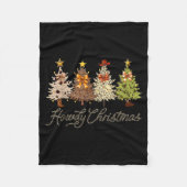 Howdy Christmas Tree Coquette Bow Western Cowboy C Fleecedecke (Vorderseite)