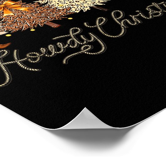 Howdy Christmas Tree Coquette Bow Western Cowboy C Poster (Ecke)