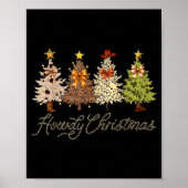 Howdy Christmas Tree Coquette Bow Western Cowboy C Poster (Vorne)