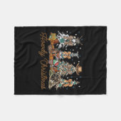 Howdy Christmas Tree Coquette Cow Bow Western Xmas Fleecedecke (Vorderseite (Horizontal))