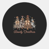 Howdy Christmas Weihnachten Tree Cowboy Western Co Runder Aufkleber (Vorderseite)