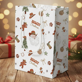 Howdy Christmas Western Cowboy Mittlere Geschenktüte
