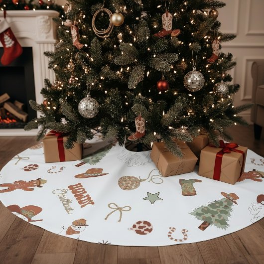 Howdy Christmas Western Cowboy Polyester Weihnachtsbaumdecke