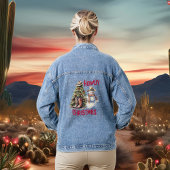 Howdy Christmas Western Cowboy Snowman Jeansjacke