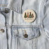 Howdy Christmas Western Retro Tree Cowboy Cowgirl Button (Beispiel)