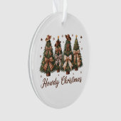 Howdy Christmas Western Xmas Tree Leopard Bow Ornament (Vorderseite)