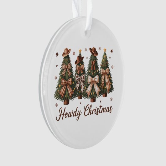 Howdy Christmas Western Xmas Tree Leopard Bow Ornament (Vorderseite)
