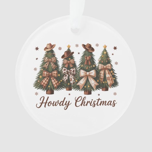 Howdy Christmas Western Xmas Tree Leopard Bow Ornament (Vorderseite)