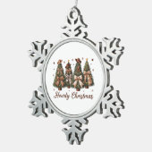 Howdy Christmas Western Xmas Tree Leopard Bow Schneeflocken Zinn-Ornament (Rechts)