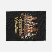 Howdy Christmas Xmas Tree Cowboy Western Coquette Fleecedecke (Vorderseite (Horizontal))