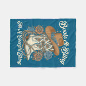 Howdy Country Rodeo Boots & Bling Its A Cowgir Fleecedecke (Vorderseite (Horizontal))