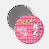 Howdy Cow N' Pig Standard Magnet (Vorderseite/Rückseite)