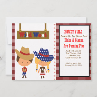 HOWDY!Cowboy & Cowgirl Einladung zum Geburtstag