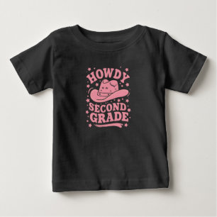 Howdy Cowboy Cowgirl zurück in die Schule Baby T-shirt