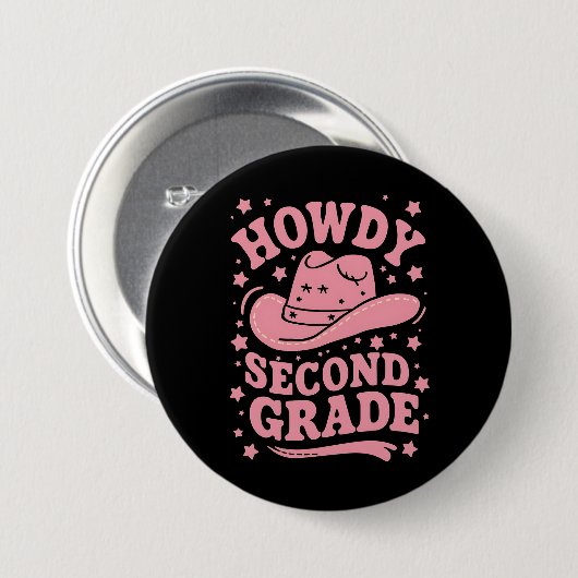 Howdy Cowboy Cowgirl zurück in die Schule Button (Vorne & Hinten)