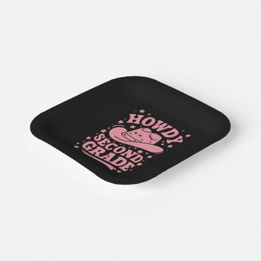 Howdy Cowboy Cowgirl zurück in die Schule Pappteller (Gewinkelt)