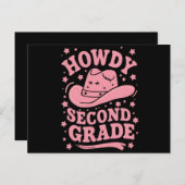 Howdy Cowboy Cowgirl zurück in die Schule Postkarte (Vorne/Hinten)