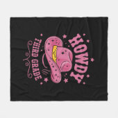 Howdy Cowboy Cowgirl zurück zur Schule Fleecedecke (Vorderseite (Horizontal))