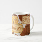 Howdy Cowboy Cowhide meinte personalisierte Mug Kaffeetasse (VorderseiteRechts)