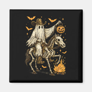 Howdy Cowboy Ghost Pumpkin Riding Skeleton Pferd H Magnet
