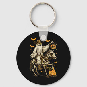 Howdy Cowboy Ghost Pumpkin Riding Skeleton Pferd H Schlüsselanhänger