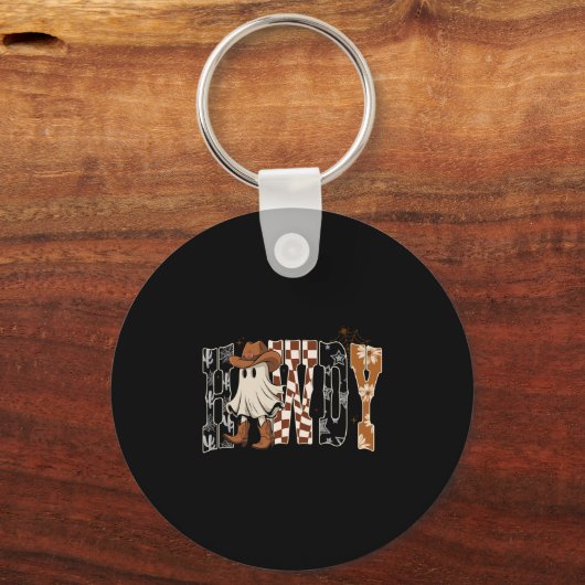 Howdy, Cowboy Ghost, Soky Halloween Funny Gift Tee Schlüsselanhänger (Vorderseite)