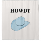 Howdy Cowboy Hat Baby Blue Duschvorhang (Vorderseite)