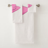 Howdy Cowboy Hat Pink Badhandtuch Set (Insitu)