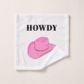 Howdy Cowboy Hat Pink Badhandtuch Set (Waschlappen)