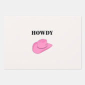 Howdy Cowboy Hat Pink Geschenkpapier Set (Vorderseite 3)